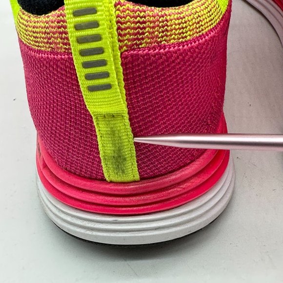 Nike Tenis Womens Flyknit One Lunarlon Running Shoes Pink/Volt Size 8 EUR 39 - Picture 7 of 13